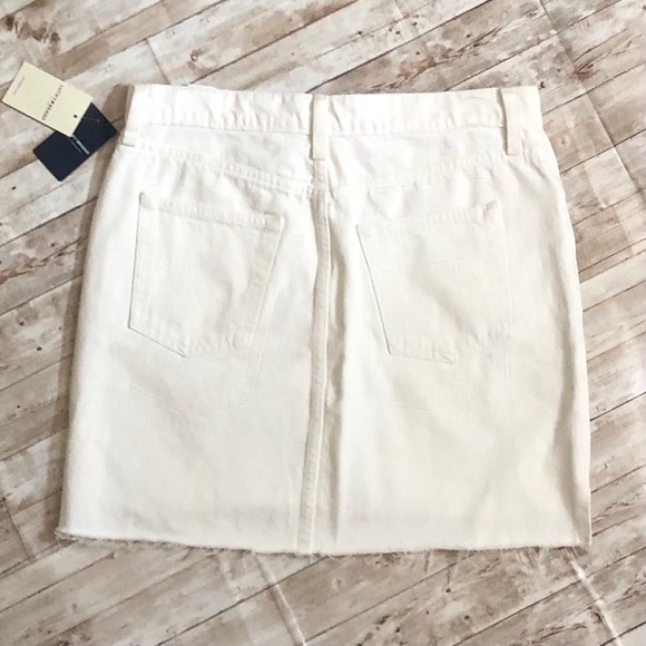 Lucky Brand Mid Rise Mini Skirt White Jean Sz 28 - Picture 8 of 10
